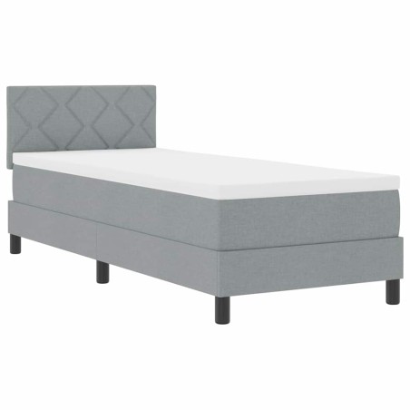 vidaXL Letto con Rete a Molle e Materasso & LED Grigio Chiaro 80x200 cm Tessuto
