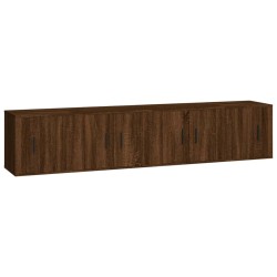 Set Mobili Porta TV 4 pz Rovere Marrone in Legno Multistrato