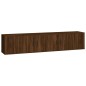 Set Mobili Porta TV 4 pz Rovere Marrone in Legno Multistrato Set Mobili Porta TV 4 pz Rovere Marrone in Legno Multistrato