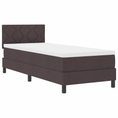 vidaXL Letto con Box Spring e materasso & LED marrone scuro 80x200 cm Tessuto