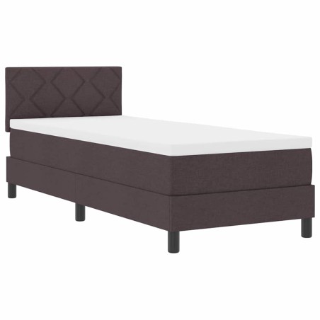 vidaXL Letto con Box Spring e materasso & LED marrone scuro 80x200 cm Tessuto