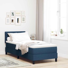 vidaXL Letto a Box Spring con Materasso & LED Blu 80x200 cm Tessuto