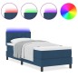 vidaXL Letto a Box Spring con Materasso & LED Blu 80x200 cm Tessuto vidaXL Letto a Box Spring con Materasso & LED Blu 80x200 cm Tessuto