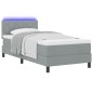 vidaXL Letto Con Rete E Materasso & LED Grigio Chiaro 90x190 cm Tessuto vidaXL Letto Con Rete E Materasso & LED Grigio Chiaro 90x190 cm Tessuto