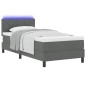 vidaXL Letto con Box Spring e Materasso & LED Grigio Scuro 90x200 cm Tessuto
