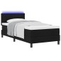 vidaXL Letto a molle con materasso e LED nero 90x200 cm tessuto