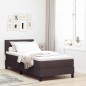 vidaXL Letto con rete a molle e materasso & LED marrone scuro 90x200 cm in tessuto vidaXL Letto con rete a molle e materasso & LED marrone scuro 90x200 cm in tessuto