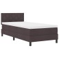 vidaXL Letto con rete a molle e materasso & LED marrone scuro 90x200 cm in tessuto vidaXL Letto con rete a molle e materasso & LED marrone scuro 90x200 cm in tessuto