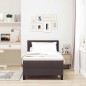 vidaXL Letto con rete a molle e materasso & LED marrone scuro 90x200 cm in tessuto vidaXL Letto con rete a molle e materasso & LED marrone scuro 90x200 cm in tessuto