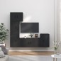 Set di Mobili Porta TV 5 pz Nero in Legno Multistrato Set di Mobili Porta TV 5 pz Nero in Legno Multistrato