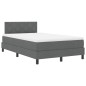 vidaXL Letto box spring con materasso e LED grigio scuro 120 x 190 cm tessuto vidaXL Letto box spring con materasso e LED grigio scuro 120 x 190 cm tessuto