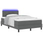 vidaXL Letto box spring con materasso e LED grigio scuro 120 x 190 cm tessuto vidaXL Letto box spring con materasso e LED grigio scuro 120 x 190 cm tessuto