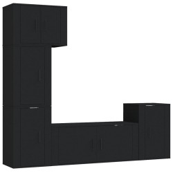 Set di Mobili Porta TV 5 pz Nero in Legno Multistrato