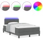 vidaXL Letto box spring con materasso e LED grigio scuro 120 x 190 cm tessuto vidaXL Letto box spring con materasso e LED grigio scuro 120 x 190 cm tessuto