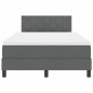 vidaXL Letto box spring con materasso e LED grigio scuro 120 x 190 cm tessuto vidaXL Letto box spring con materasso e LED grigio scuro 120 x 190 cm tessuto