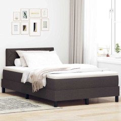 vidaXL Letto a Rete con Materasso e LED Marrone Scuro 120x190 cm in Tessuto