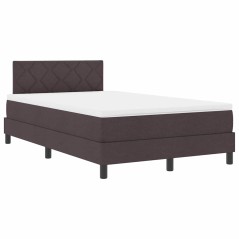 vidaXL Letto a Rete con Materasso e LED Marrone Scuro 120x190 cm in Tessuto