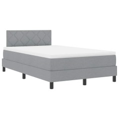 vidaXL Letto a molle con materasso e LED grigio chiaro 120x200 cm tessuto