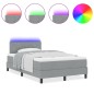 vidaXL Letto a molle con materasso e LED grigio chiaro 120x200 cm tessuto vidaXL Letto a molle con materasso e LED grigio chiaro 120x200 cm tessuto