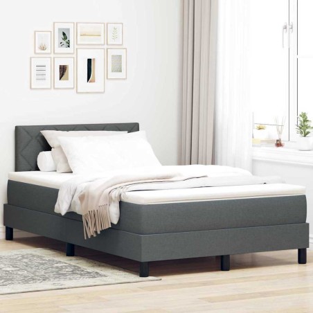 vidaXL Letto a Molle con Materasso e LED Grigio Scuro 120x200 cm Tessuto