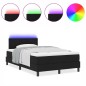 vidaXL Letto con Rete a Molla con Materasso & Luce LED Nera 120x200 cm Tessuto