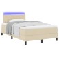 vidaXL Letto a Box Spring con Materasso e Luce LED Color Crema 120x200 cm in Tessuto