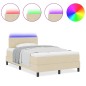 vidaXL Letto a Box Spring con Materasso e Luce LED Color Crema 120x200 cm in Tessuto