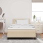vidaXL Letto a Box Spring con Materasso e Luce LED Color Crema 120x200 cm in Tessuto