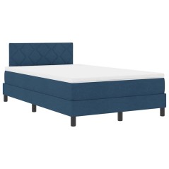 vidaXL Letto a molle con materasso e luce LED blu 120x200 cm tessuto