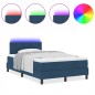 vidaXL Letto a molle con materasso e luce LED blu 120x200 cm tessuto
