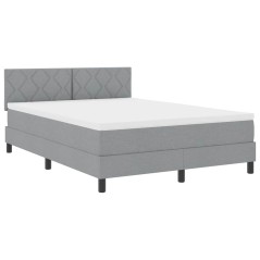 vidaXL Letto con Rete a Molle e Materasso & LED Grigio Chiaro 140x190 cm Tessuto