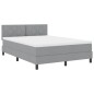vidaXL Letto con Rete a Molle e Materasso & LED Grigio Chiaro 140x190 cm Tessuto vidaXL Letto con Rete a Molle e Materasso & LED Grigio Chiaro 140x190 cm Tessuto