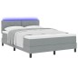 vidaXL Letto con Rete a Molle e Materasso & LED Grigio Chiaro 140x190 cm Tessuto vidaXL Letto con Rete a Molle e Materasso & LED Grigio Chiaro 140x190 cm Tessuto