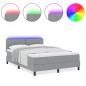 vidaXL Letto con Rete a Molle e Materasso & LED Grigio Chiaro 140x190 cm Tessuto vidaXL Letto con Rete a Molle e Materasso & LED Grigio Chiaro 140x190 cm Tessuto