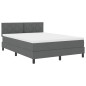 vidaXL Box Spring Bed con Materasso & LED Grigio Scuro 140x190 cm Tessuto vidaXL Box Spring Bed con Materasso & LED Grigio Scuro 140x190 cm Tessuto