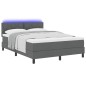 vidaXL Box Spring Bed con Materasso & LED Grigio Scuro 140x190 cm Tessuto vidaXL Box Spring Bed con Materasso & LED Grigio Scuro 140x190 cm Tessuto