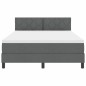 vidaXL Box Spring Bed con Materasso & LED Grigio Scuro 140x190 cm Tessuto vidaXL Box Spring Bed con Materasso & LED Grigio Scuro 140x190 cm Tessuto