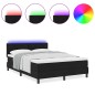 vidaXL Letto Box Spring con Materasso & Luce LED Nera 140x190 cm Tessuto vidaXL Letto Box Spring con Materasso & Luce LED Nera 140x190 cm Tessuto