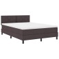 vidaXL Letto a molle con materasso & LED Marrone scuro 140x190 cm Tessuto