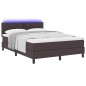 vidaXL Letto a molle con materasso & LED Marrone scuro 140x190 cm Tessuto
