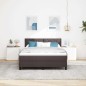 vidaXL Letto a molle con materasso & LED Marrone scuro 140x190 cm Tessuto
