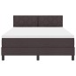 vidaXL Letto a molle con materasso & LED Marrone scuro 140x190 cm Tessuto