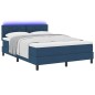 vidaXL Letto a Molle con Materasso & LED Blu 140x190 cm Tessuto