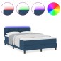 vidaXL Letto a Molle con Materasso & LED Blu 140x190 cm Tessuto