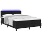 vidaXL Letto con Box Spring con Materasso & LED Nero 140x200 cm Tessuto