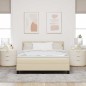 vidaXL Letto con Rete a Molle con Materasso e Luce LED Crema 140x200 cm Tessuto