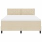 vidaXL Letto con Rete a Molle con Materasso e Luce LED Crema 140x200 cm Tessuto