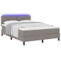 vidaXL Letto a molle con materasso e luce LED taupe 160x200 cm Tessuto vidaXL Letto a molle con materasso e luce LED taupe 160x200 cm Tessuto