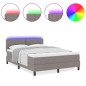 vidaXL Letto a molle con materasso e luce LED taupe 160x200 cm Tessuto vidaXL Letto a molle con materasso e luce LED taupe 160x200 cm Tessuto