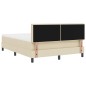vidaXL Letto a Molle con Materasso & LED Crema 160x200 cm Tessuto